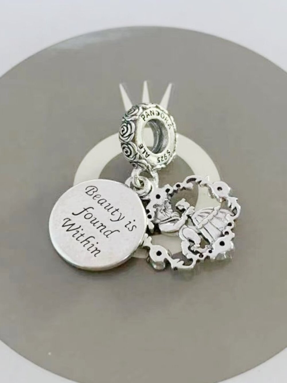 Pandora Disney Beauty and the Beast Dancing Dangle Charm - Picture 4 of 4